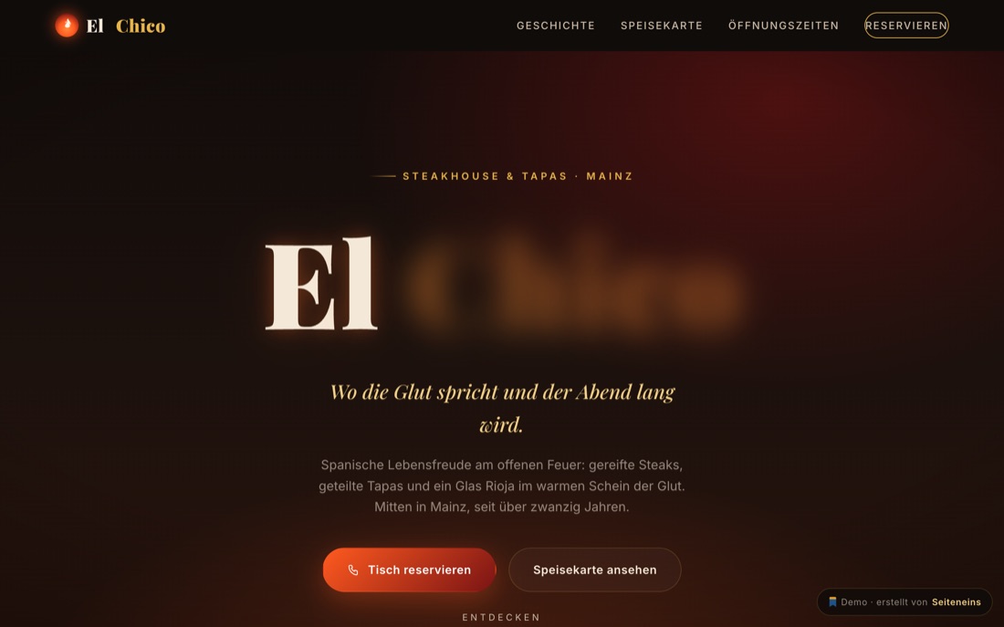 Beispiel-Website von Seiteneins